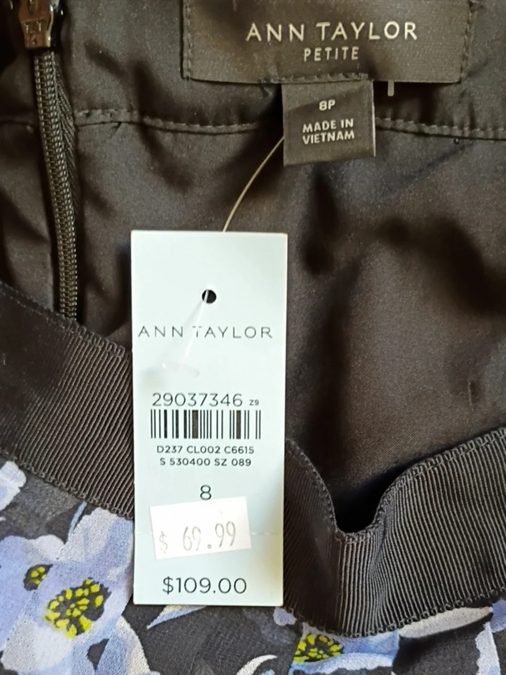 Ann Taylor Poppy Floral Chiffon Pleated Skirt sz 8P